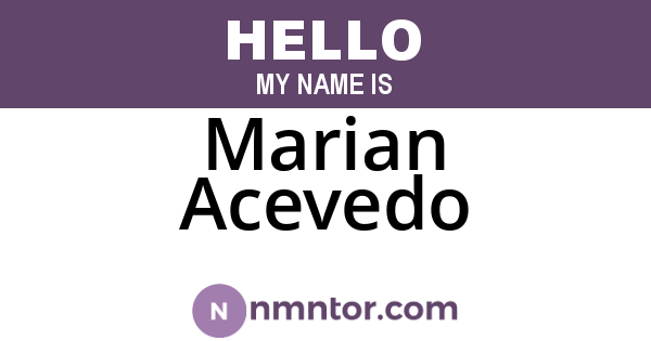 Marian Acevedo