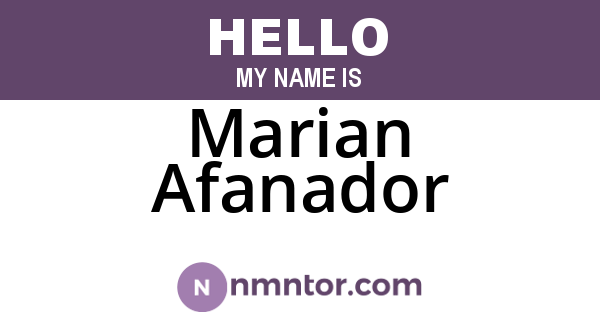 Marian Afanador