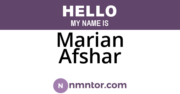 Marian Afshar
