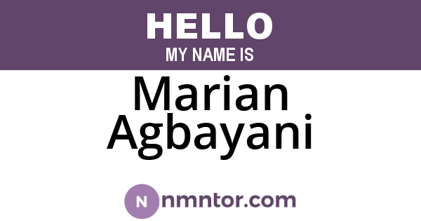 Marian Agbayani