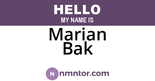 Marian Bak