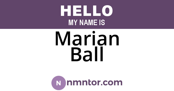 Marian Ball