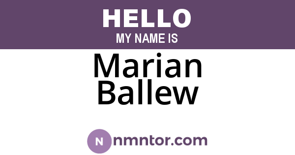 Marian Ballew