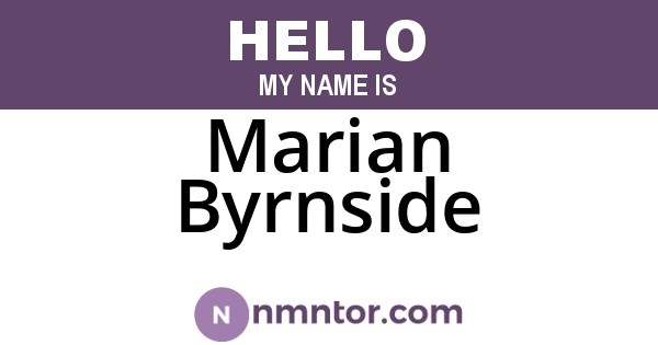 Marian Byrnside