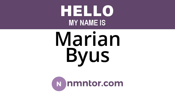 Marian Byus