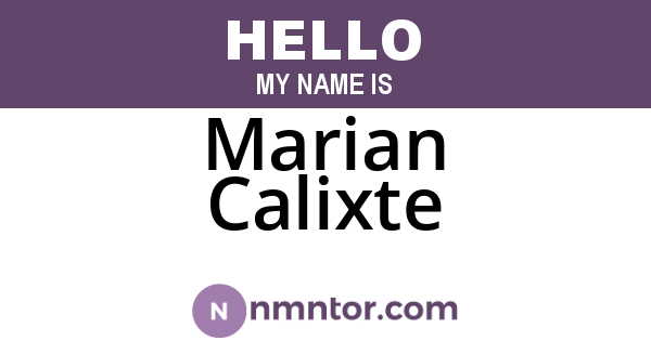 Marian Calixte