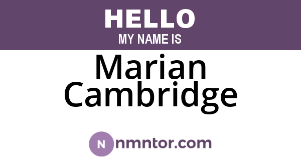 Marian Cambridge