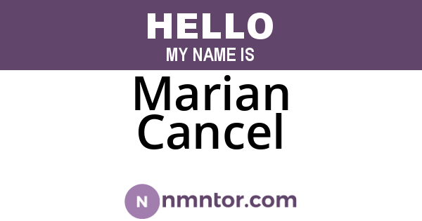 Marian Cancel