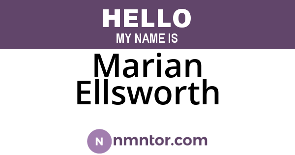 Marian Ellsworth