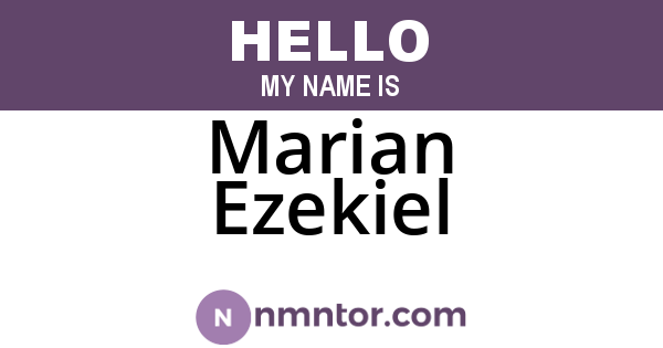 Marian Ezekiel