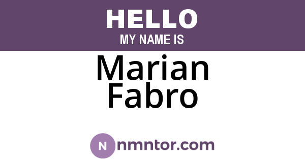 Marian Fabro