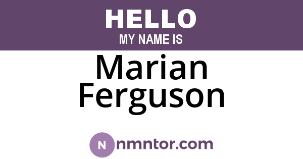 Marian Ferguson