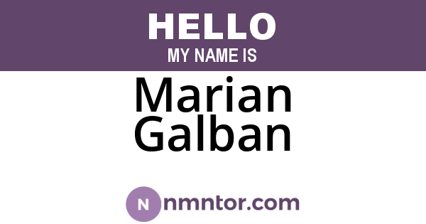 Marian Galban