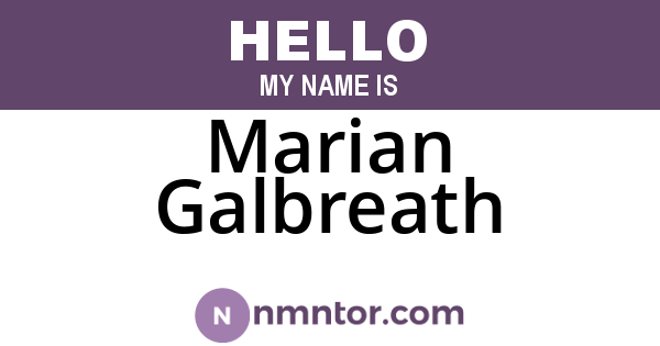 Marian Galbreath