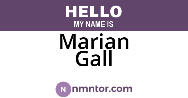 Marian Gall