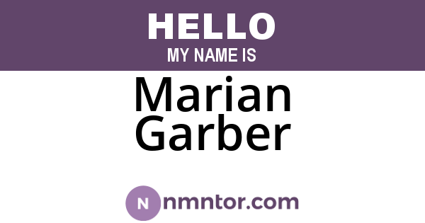 Marian Garber