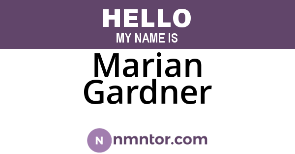 Marian Gardner