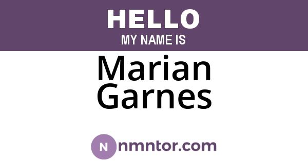 Marian Garnes