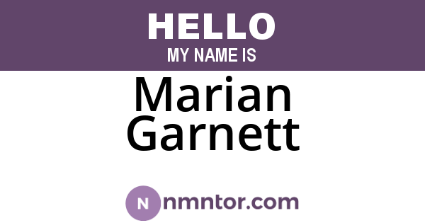 Marian Garnett
