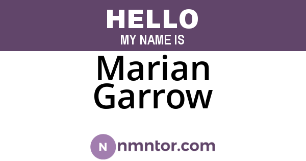 Marian Garrow