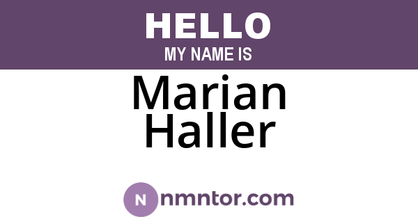 Marian Haller