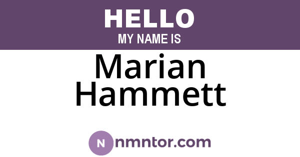 Marian Hammett