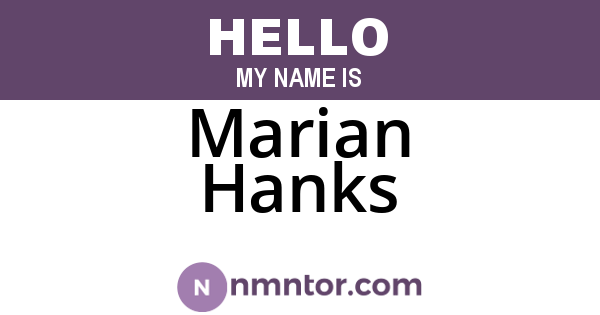 Marian Hanks