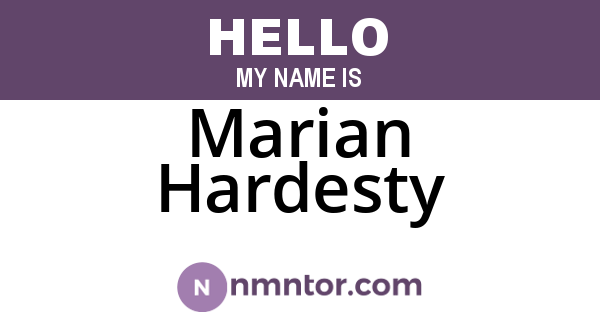 Marian Hardesty