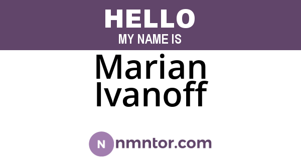 Marian Ivanoff