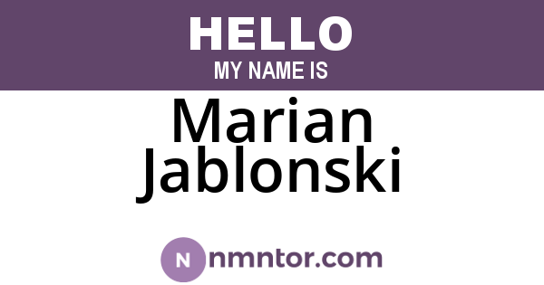 Marian Jablonski