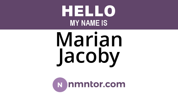 Marian Jacoby