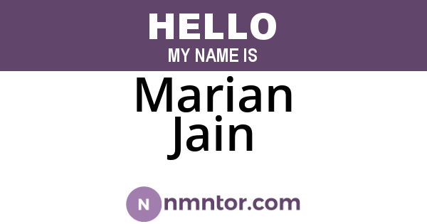Marian Jain
