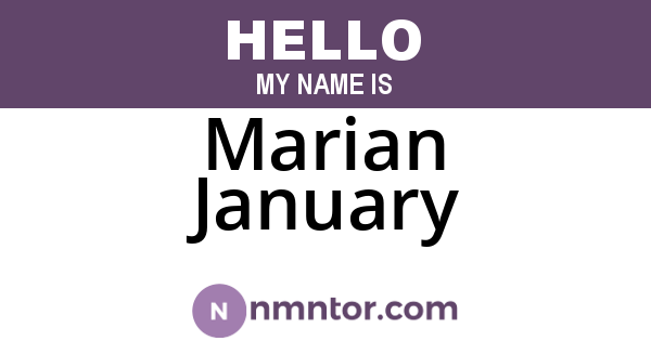 Marian January