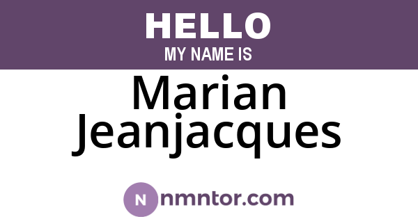 Marian Jeanjacques