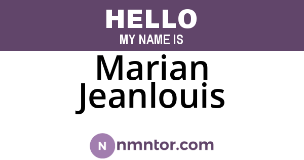 Marian Jeanlouis