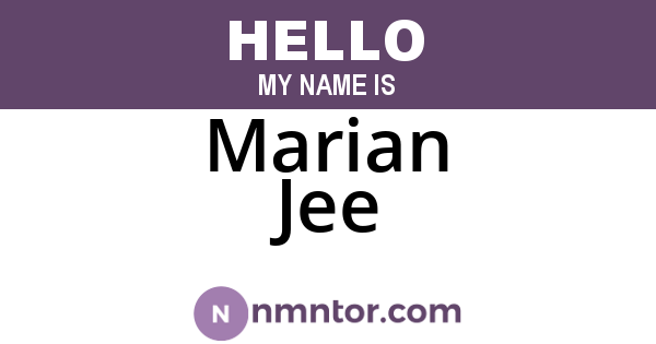 Marian Jee