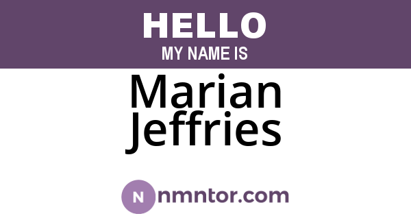 Marian Jeffries
