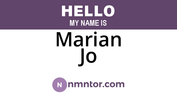 Marian Jo