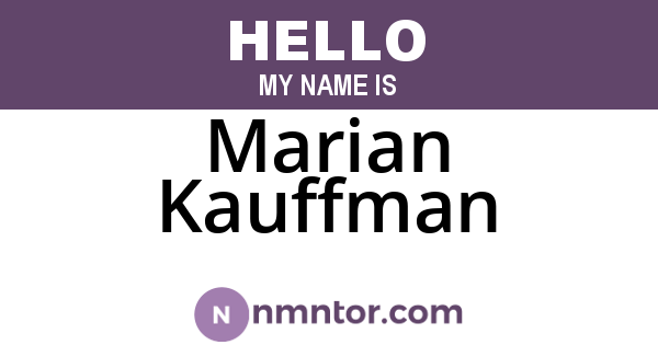 Marian Kauffman