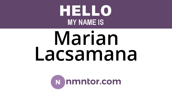 Marian Lacsamana