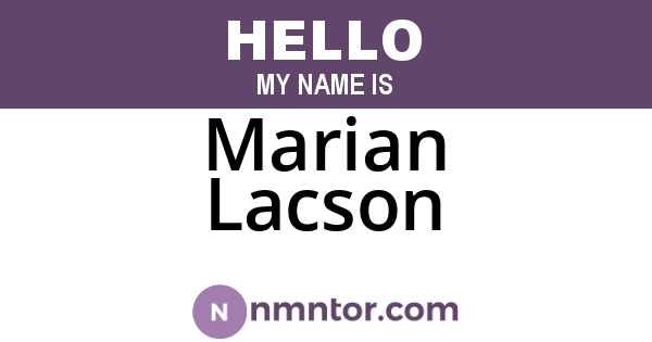 Marian Lacson