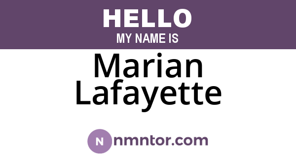 Marian Lafayette