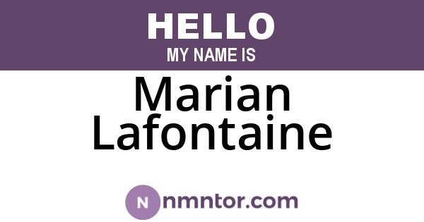 Marian Lafontaine