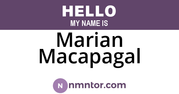 Marian Macapagal