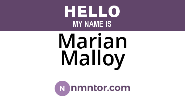 Marian Malloy