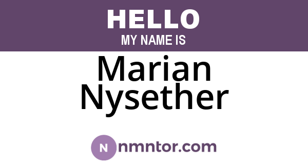 Marian Nysether