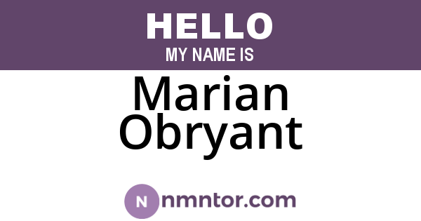 Marian Obryant