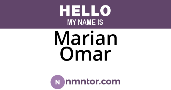 Marian Omar