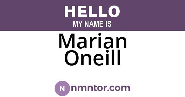 Marian Oneill