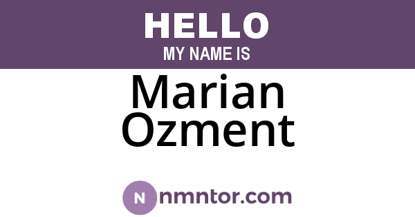 Marian Ozment